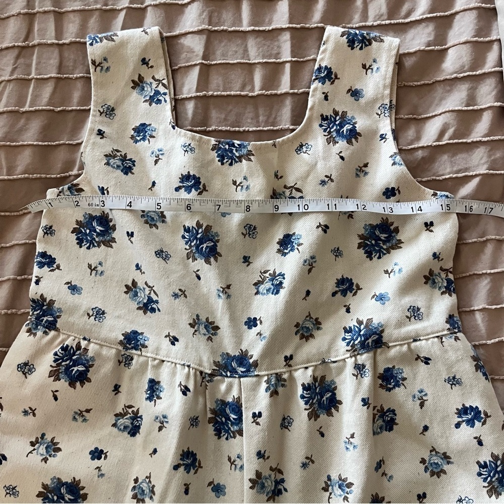 Handmade Floral Sleeveless Wide Leg Cropped Jumpsuit Small - Picture 7 of 9